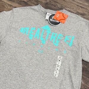 Realtree Heather Gray Tee with Aqua Print